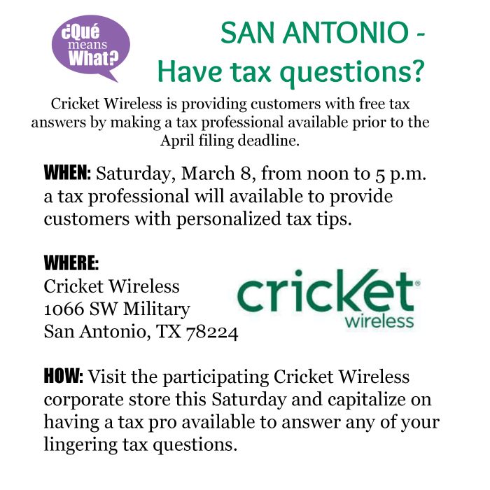 Cricket Wireless Tax Session San Antonio QueMeansWhat