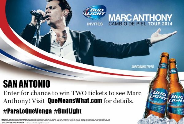 QueMeansWhat.com offers chance to win Marc Anthony Concert Tickets Thanks to BudLight!