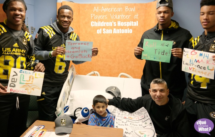 2015 US Army All-American Bowl Players Painting with Patients at CHofSA QueMeansWhat.com