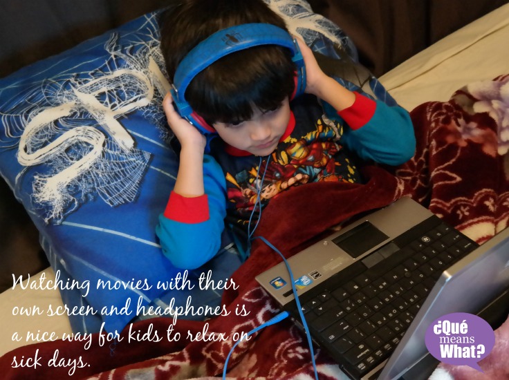 Watching Movies is a relaxing activity for kids on sick days QueMeansWhat.com