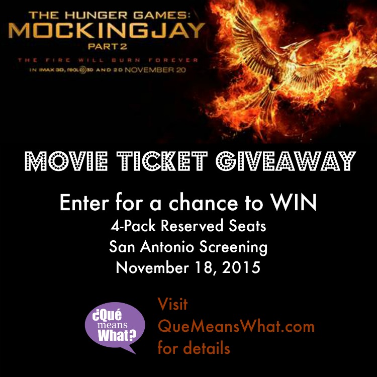 MockingJay Part 2 Movie Ticket Giveaway