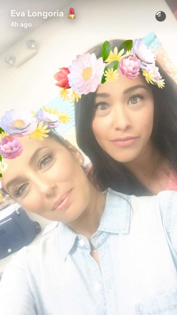 Eva Longoria and Gina Rodriguez on Snapchat - Que Means What