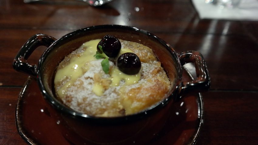 Baked Butterscotch Bourbon Bread Pudding at Sazo's San Antonio Marriott Rivercenter - Quemeanswhat.com