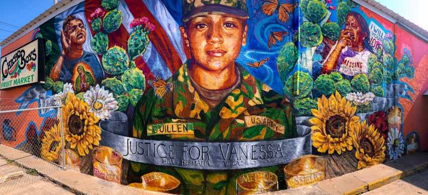 Vanessa Guillen Mural at Chicho Boys in San Antonio, TX Photo by Chris Cantoya