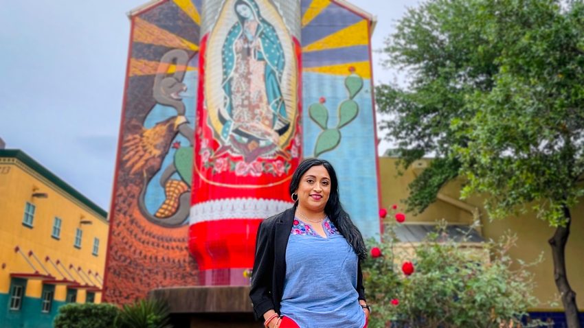 Melanie at La Veladora of Our Lady of Guadalupe, San Antonio, TX